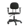 Cadeira Secretaria com Regulagem de Altura com Braço L Duplo Base com Rodízio Tecido Preto - 1