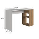 Ver imagem 3 de Mesa Escrivaninha 120cm Base com 2 Nichos Laterais Abertos Cor:arenas com Mel