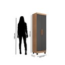 Ver imagem 6 de Guarda Roupa Casal Porto 8 Portas e Armário Multiuso Lite Nature Cinza – Móveis Leão