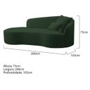 Ver imagem 3 de Divã Recamier Curvo Sala de Estar Recepção Inglaterra 200cm Lado Esquerdo Linho Adj Decor Verde