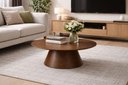 Ver imagem 1 de Mesa de Centro Redonda 70cm Design Contemporâneo Desirée Oona Design Castanho