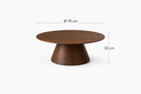 Ver imagem 2 de Mesa de Centro Redonda 70cm Design Contemporâneo Desirée Oona Design Castanho