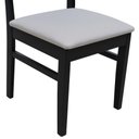 Ver imagem 5 de Kit 2 Cadeiras Madeira Maciça Lyon Encosto Telinha - Preto Assento Estofado Linho Bege