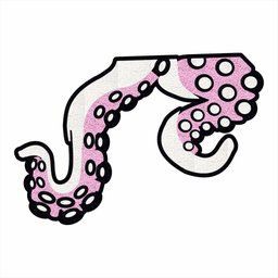 Tapete Capacho Animalia Polvo Tentáculos no Formato 80x60 Cm:rosa Bebe e Branco - 2