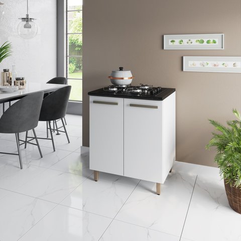 Balcão Cooktop Armário Duas Portas para 4 e 5 Bocas