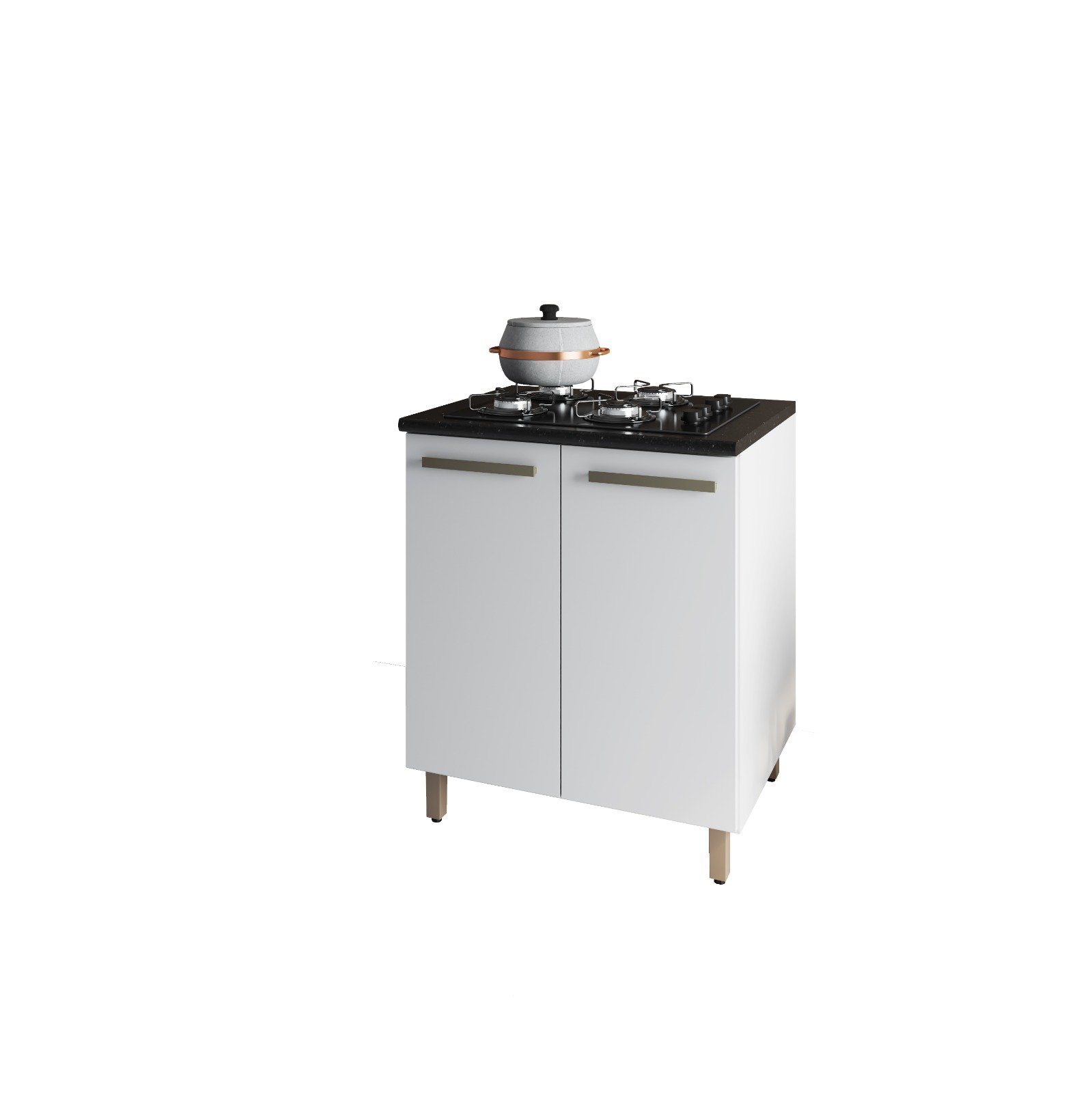 Balcão Cooktop Armário Duas Portas para 4 e 5 Bocas - 2