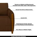 Ver imagem 3 de Sofá Decorativo 3 Lugares 223cm Maceió Veludo Marrom - Gran Belo