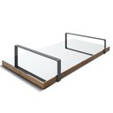 Ver imagem 1 de Bandeja Espelhada 25x50cm Borda Infinita Castanho Com Alça Preta
