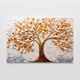 Quadro Árvore da Vida Serene Forest Folhas Brancas Douradas Sala Quarto Casa Escritório - 8