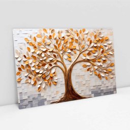 Quadro Árvore da Vida Serene Forest Folhas Brancas Douradas Sala Quarto Casa Escritório - 7