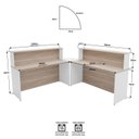 Ver imagem 4 de Balcão de Atendimento em L 140x60cm para Loja e Recepção + Cadeira de Escritório Ergonômica Premium