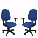 Ver imagem 3 de Kit 2 Cadeira Escritório NR17 Ergonômica Work Executiva Tecido com Rodinhas até 130 kg