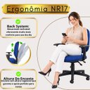Ver imagem 6 de Kit 2 Cadeira Escritório NR17 Ergonômica Work Executiva Tecido com Rodinhas até 130 kg