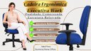 Ver imagem 4 de Kit 2 Cadeira Escritório NR17 Ergonômica Work Executiva Tecido com Rodinhas até 130 kg