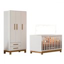 Ver imagem 2 de Quarto Infantil Completo Lion 3 Portas 2 Gavetas Branco - Pnr Móveis