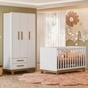 Ver imagem 1 de Quarto Infantil Completo Lion 3 Portas 2 Gavetas Branco - Pnr Móveis