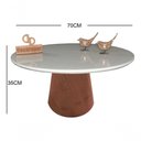 Ver imagem 2 de Mesa de Centro Base Cone Redonda Vidro MDF 70cm Off White Decoraper