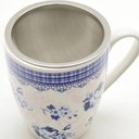 Ver imagem 4 de 2 Canecas Infusor Chá de Porcelana com Tampa 310ml Lyor Grécia Super White