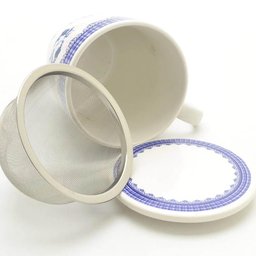 2 Canecas Infusor Chá de Porcelana com Tampa 310ml Lyor Grécia Super White - 8