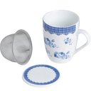 Ver imagem 7 de 2 Canecas Infusor Chá de Porcelana com Tampa 310ml Lyor Grécia Super White