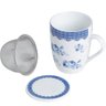 2 Canecas Infusor Chá de Porcelana com Tampa 310ml Lyor Grécia Super White - 7