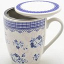 Ver imagem 6 de 2 Canecas Infusor Chá de Porcelana com Tampa 310ml Lyor Grécia Super White