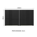 Ver imagem 3 de Armário Aéreo Madesa Lux 120 cm 2 Portas Branco/Preto