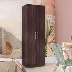 Armário Multiuso Sabrina com 2 Portas e Cabideiro Castanho - Ajl