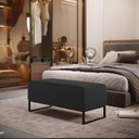 Ver imagem 2 de Puff Decorativo Sala De Estar Cléo 90cm Base De Ferro Preto W01 Bouclê Preto - Lyam Decor
