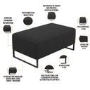 Ver imagem 3 de Puff Decorativo Sala De Estar Cléo 90cm Base De Ferro Preto W01 Bouclê Preto - Lyam Decor