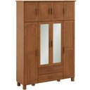 Ver imagem 7 de Guarda Roupa Casal com Espelho 8 Portas 2 Gavetas Madeira Maciça Selena F06 Castanho - Lyam Decor