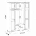 Ver imagem 6 de Guarda Roupa Casal com Espelho 8 Portas 2 Gavetas Madeira Maciça Selena F06 Castanho - Lyam Decor