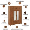 Ver imagem 5 de Guarda Roupa Casal com Espelho 8 Portas 2 Gavetas Madeira Maciça Selena F06 Castanho - Lyam Decor