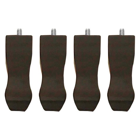 Kit 04 Pés Pardal Tabaco 10cm com Rosca Metal para Móveis D10 - D’Rossi