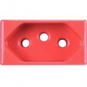 Ver imagem 1 de Kit 6 Módulo Tomada 2p T Tramontina 20 a 250 V Vermelho