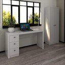 Ver imagem 1 de Kit para Escritório com Armário 2 Portas e Mesa 3 Gavetas Cor:branco