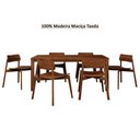 Ver imagem 4 de Mesa de Jantar 180cm 155ne com 6 Cadeiras 1557ne Nature Madeira Maciça Rústico Escuro Finestra