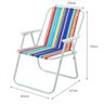 Cadeira Dobravel Praia Camping com Mola Pesca Jardim Varanda Alta Banqueta Encosto Alta - 3