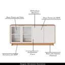 Ver imagem 3 de Buffet Aparador Decorativo 160cm Gunga Off White/freijó G73 - Gran Belo