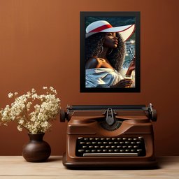 Quadro Maria Navalha Negra 33x24cm - com Vidro:moldura Preta - 2 Quadro Maria Navalha Negra 33x24cm - com Vidro:moldura Preta - 2