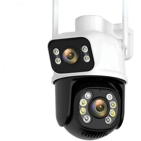 Câmera de Segurança Wifi Dupla Lente 3mp Monitora 2 Áreas