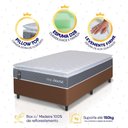Ver imagem 4 de Conjunto Box Marrom Luanda Cinza Espuma D28 Solteiro 96x203x62 - King House