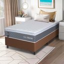 Ver imagem 1 de Conjunto Box Marrom Luanda Cinza Espuma D28 Solteiro 96x203x62 - King House