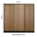 Ver imagem 3 de Guarda-Roupa Casal 100% MDF Madesa Zurique 3 Portas de Correr Preto/Rustic Cor:Preto/Rustic