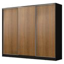 Ver imagem 2 de Guarda-Roupa Casal 100% MDF Madesa Zurique 3 Portas de Correr Preto/Rustic Cor:Preto/Rustic