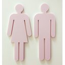 Ver imagem 1 de Quadro/placa Sinalização Mas/fem Banheiro Unissex Indicativa:Rosa Claro