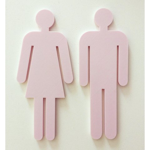 Quadro/placa Sinalização Mas/fem Banheiro Unissex Indicativa:Rosa Claro