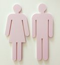 Ver imagem 1 de Quadro/placa Sinalização Mas/fem Banheiro Unissex Indicativa:Rosa Claro