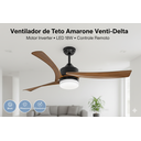 Ver imagem 3 de Ventilador de Teto Amarone Venti-delta Inverter Bivolt 3 Pás Led 18w Preto + Controle
