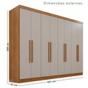 Ver imagem 4 de Guarda-Roupa Casal 8 Portas 4 Gavetas França Off White/Cinamomo